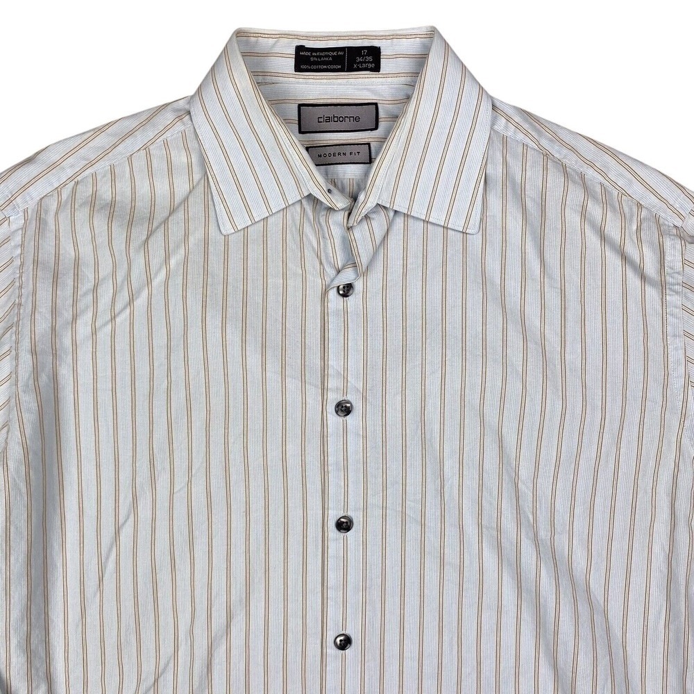 Claiborne Shirt Mens XL Modern Fit Long Sleeve Button Up Business Casual Classic